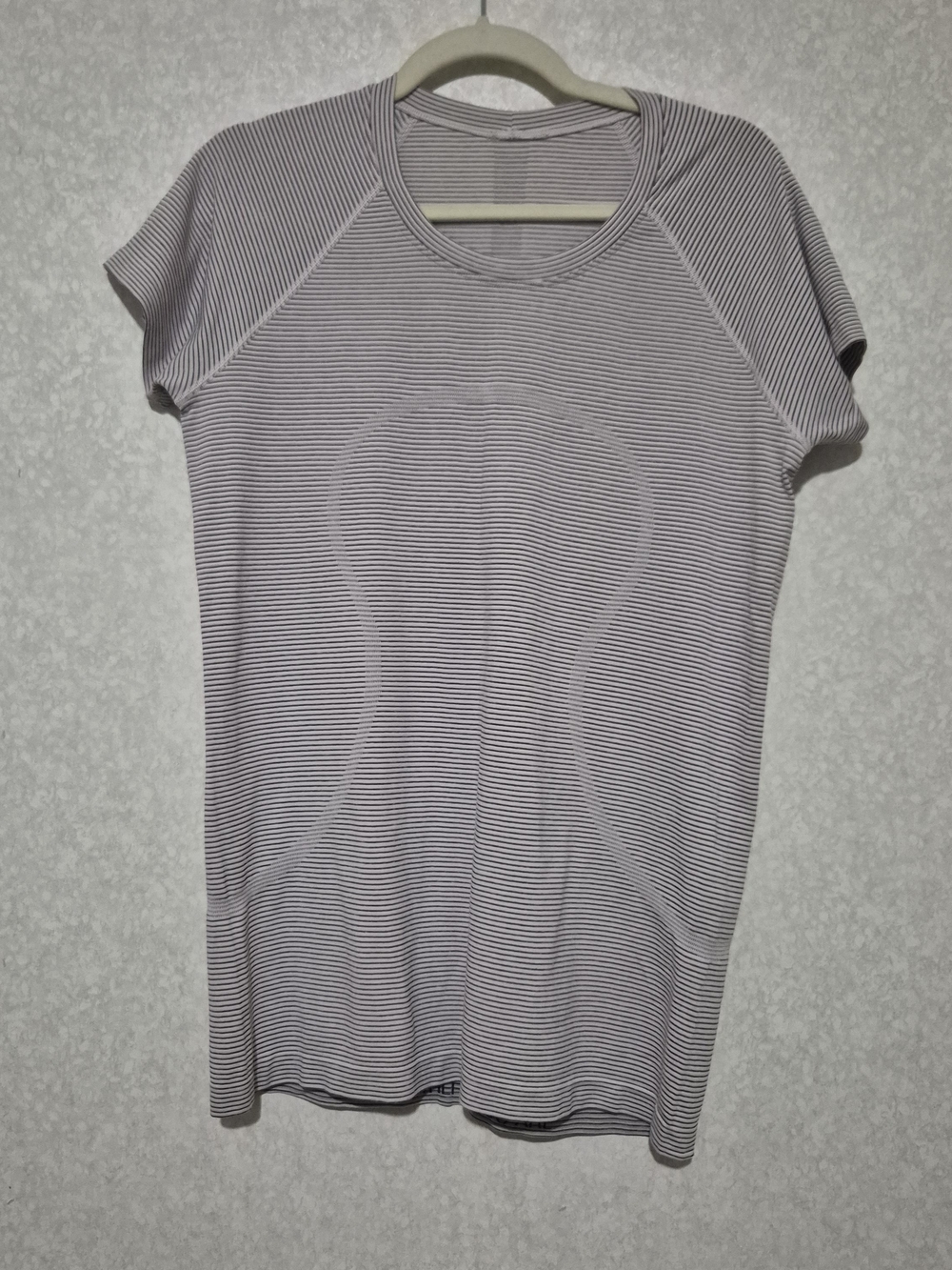 lululemon athletica Women's Striped Short-Sleeve Tee - Lavender/White-Size:12